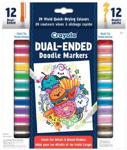 CRAYOLA - 12 MARQUEUR DOODLE À DOUBLE POINTE